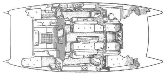 Prout Snowgoose 37 — interior layout with clickable zones